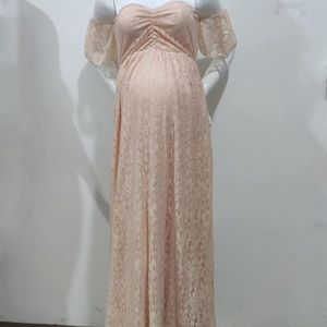 0016 Maternity Photo Shoot Dress Pink